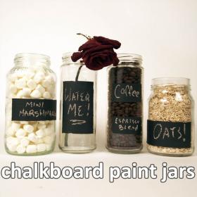 chalkboard paint jars