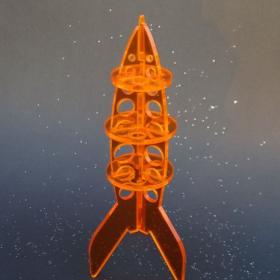 Laser Cut Retro Rocket Model