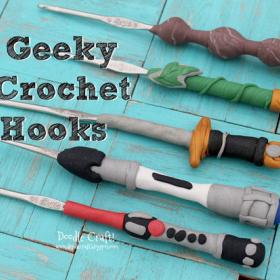 Geeky Crochet Hooks!  Made with Polymer Clay!