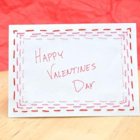 Stitched Border Valentine's Day Card