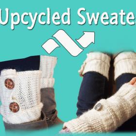 Upcycled Sweater - to Arm/Leg Warmers w/Phone Pocket