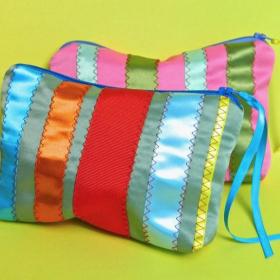Ribbon Zipper Bag (fully lined)