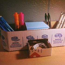 Awesome Cheap Upcycled Desk Organizer