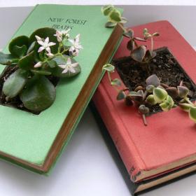 Recycled Book Planters
