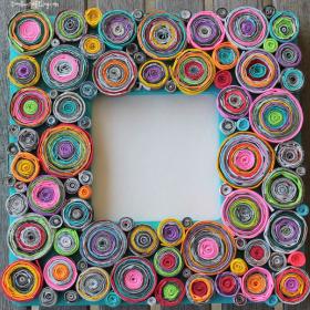 Upcycled Rolled Paper Frame!