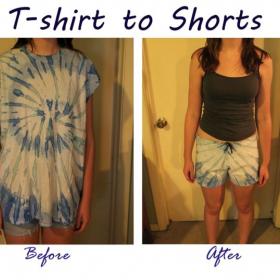Make a pair of comfy shorts out of an old T-shirt